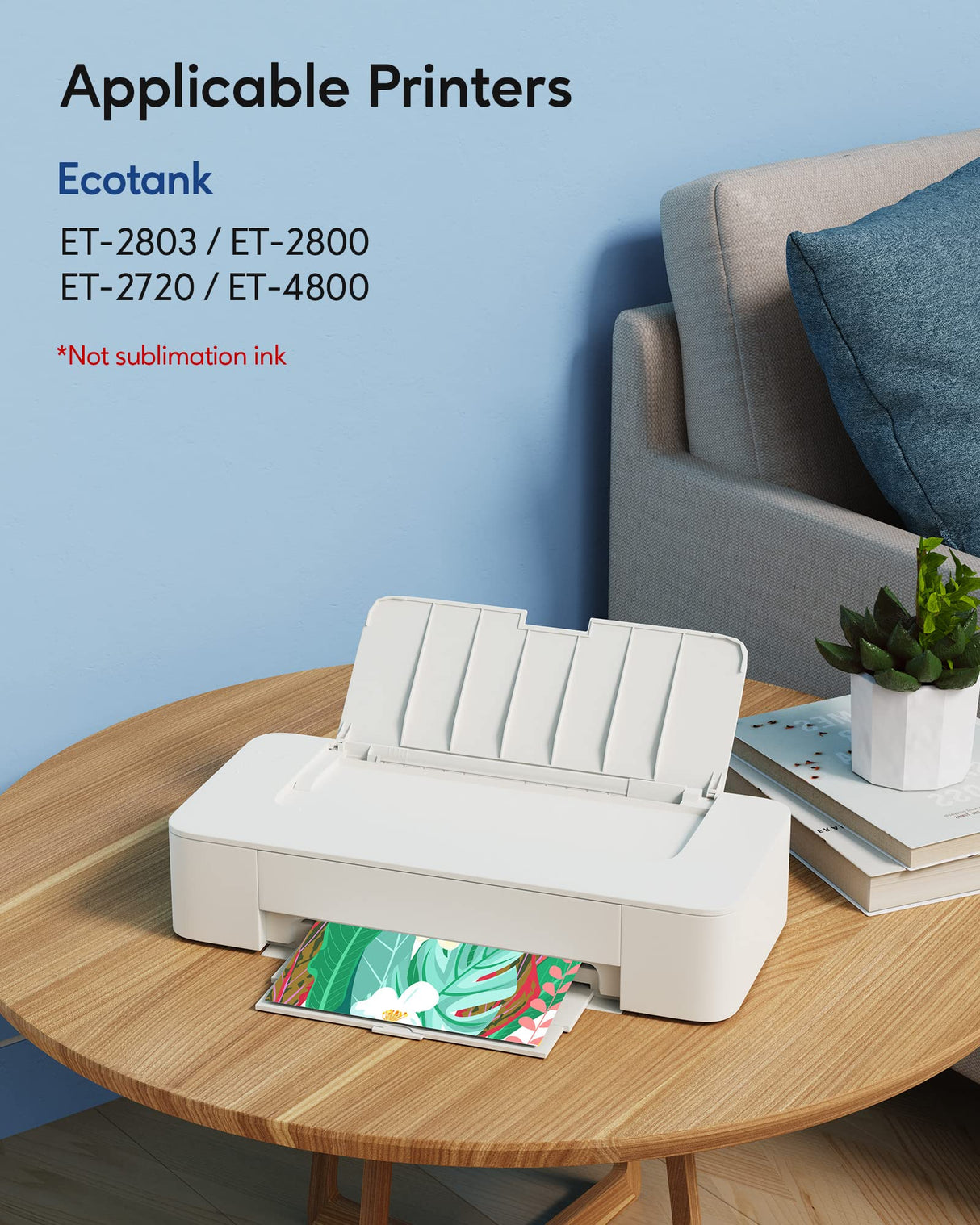 522 High Capacity (5 Bottles) Refill Ink Bottle Replacement for Epson Compatible 522 Ink Refill Bottles (Not Sublimation Ink) Use for EcoTank ET-2803 ET-2800 ET-2720 ET-4800 Printer CEEBOO