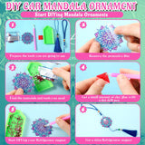 JenPen 12 Pcs Diamond Painting Car Ornaments Diamond Art Ornament for Car Double Sided Painting Hanging Ornament Crystal Gem Garden Decoration Paint DIY Kit(Mandala) JenPen