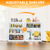 INTERGREAT Metal Storage Cabinet with Doors and Shelves,Lockable Storage Cabinet for Office,36”White Metal Utility Cabinets Garage Cabinets for Home Office, Garage, Kitchen, Shop INTERGREAT