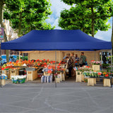 COBIZI Pop up Canopy Tent 10x20 Heavy Duty Gazebo with 6 Sidewalls, UPF 50+ All Weather Waterproof Commercial Outdoor Wedding Party Tents Canopy with Roller Bag, Dark Blue COBIZI
