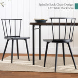 Best Choice Products 4-Piece Farmhouse Dining Table Set w/ 2 Black Spindle Chairs, Dining Bench, Kitchen Table, Windsor Chairs - Dark Brown Best Choice Products