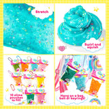GirlZone My Cutie Pie Slime Kit, Fun Slime Making Kit for Girls to Make Butter Slime and Slime for Girls Keychains, Sensory Slime Kits for Girls GirlZone