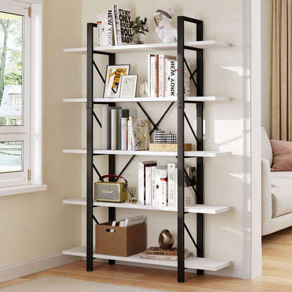 YITAHOME 5 Tier Bookshelf, Freestanding 5 Shelf Bookcases and Bookshelves, Modern Minimalist Furniture Open Display Storage Shelves Books Organizer for Living Room Bedroom Home Office, White