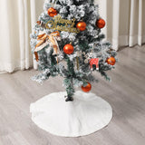 Mini White Tree Skirt,21 Inches Knitted Christmas Tree Skirt,Christmas Tree Decorations, Farmhouse Christmas Decor Xmas Holiday Home Party Decorations TWSANTAMAS