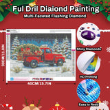 Christmas Truck Diamond Art Kits for Adults - Christmas Truck DIY 5D Diamond Painting Kit for Adults Home Decor Crafts - 12x16Inch HITO