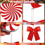 Christmas Wood Tabletop Decor Candy Standing Wooden Table Sign Red Christmas Tiered Tray Decor Rustic Christmas Candy Centerpieces for Xmas Holiday Party Home Kitchen Decor, 4 Pcs Augisteen