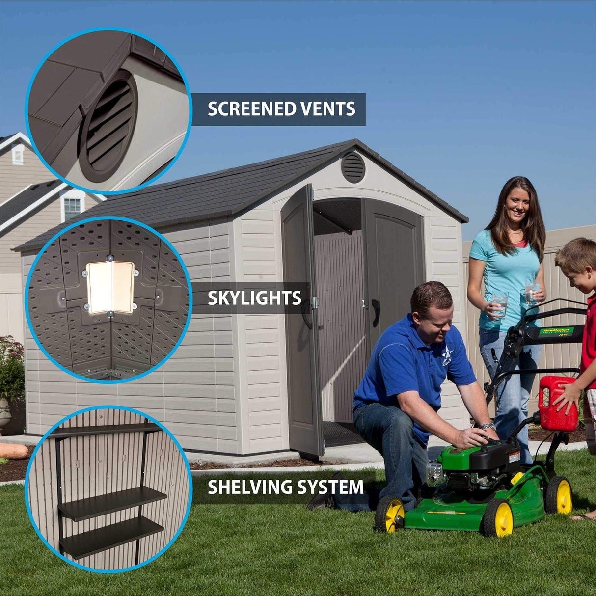 Lifetime 6402 Outdoor Storage Shed, 8 by 12.5 Feet; 2 windows Lifetime