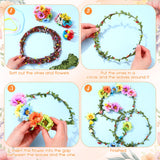 Suncalla 30 Sets Flower Crowns Making Kit, Make Your Own Flower Crown Wreath Garland Headbands and Bracelets Craft Kit Handmade DIY Floral Hair Accessories Gift for Girls/Teens/Women(Azalea) Suncalla