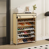 Calmootey 7 Tier Shoe Rack Organizer to Hold 35 Pairs, Portable Shoe Shelf with Nonwoven Fabric Cover for Closet Hallway, Bedroom, Entryway, Beige Calmootey
