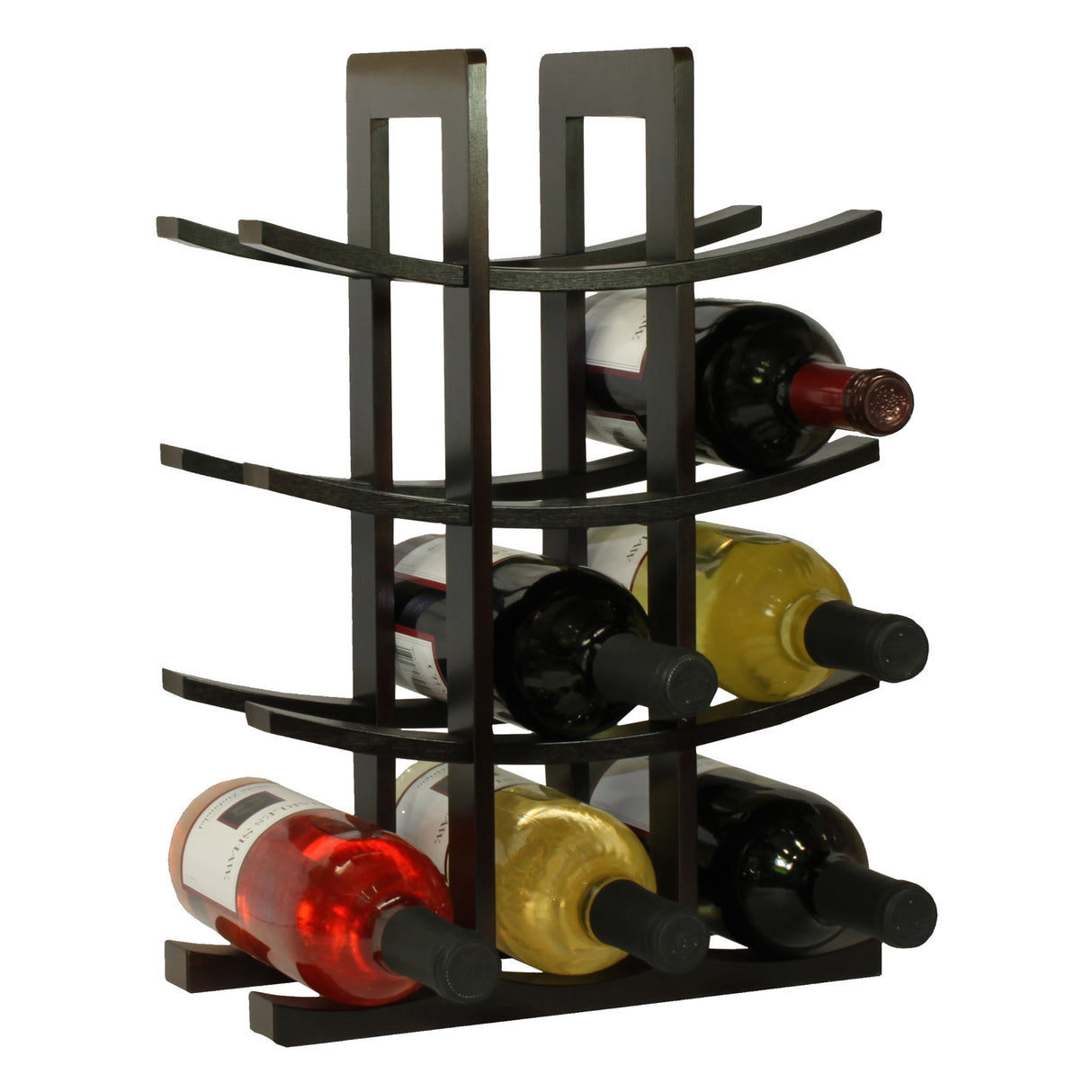 Oceanstar WR1132 12-Bottle Bamboo Wine Rack, Dark Espresso Oceanstar