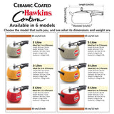 Hawkins 3 Litre Contura Pressure Cooker, Ceramic Coated Handi Inner Lid Cooker, Tomato Red (CTR30) HAWKINS