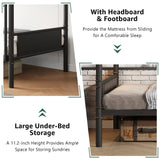 Jocoevol Bunk Bed Twin Over Twin, Heavy Duty Metal Bunkbeds with Ladder and Full-Length Guardrail, Convertible into 2 Individual Beds for Kids, Teens and Adults, Under-Bed Storage Space, Black Jocoevol