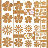 Large Flower Stencils for Painting, Plastic Reusable Floral Paint Stencils for Crafts Wood Burning Drawing Painting on Wall Wood Canvas Duozea