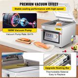 VEVOR Chamber Vacuum Sealer DZ-260C Kitchen Food Chamber Vacuum Sealer, 110V Packaging Machine Sealer for Food Saver, Home, Commercial Using VEVOR