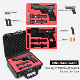 Kinghardcase TSA Combination Lockable Gun Case for Smith & Wesson, Water & Shock Proof Pistol Case Hard Shell Case for S&W M&P 9 M2.0, Smith & Wesson M&P 9 Shield EZ/Shield Plus, M&P 9 M2.0 5" Kinghardcase