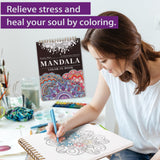 Mandala Coloring Book for Adults - 9" x 12" Coloring Book Spiral Bound, 50 Hand Drawn Mandalas Patterns for Relaxation & Stress Relief, Mindfulness Gifts Appointime