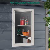 YITAHOME 6x6FT Resin Storage Unit sans Flooring, All-Weather Plastic Shed with Window, Vents and Secured Doors, Outdoor Plastic Tool Cabin for Poolside, Lawn, Backyard, Patio, Dark Gray YITAHOME