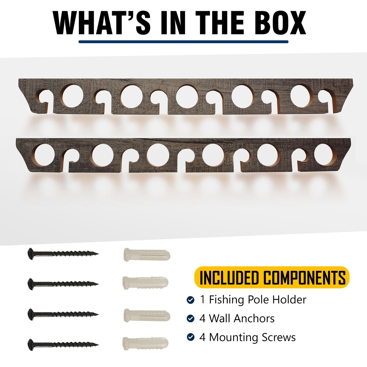 Rush Creek Creations | Fishing Rod Holder for 11 Rods, Fishing Pole Holder for Garage Organization and Wall Storage, for Fishing Gear and Fishing Accessories (Vertical Fishing Rod Rack) Rush Creek Creations