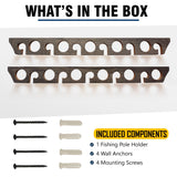 Rush Creek Creations | Fishing Rod Holder for 11 Rods, Fishing Pole Holder for Garage Organization and Wall Storage, for Fishing Gear and Fishing Accessories (Vertical Fishing Rod Rack) Rush Creek Creations