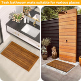 Teak Shower Mat, 32"x18" Wood Bath Mat Non-Slip Bathroom Mat Teak Bath Mats for Bathroom, Wooden Floor Mat Bathroom Mat for Inside, Outdoor or Spa(Large) Kiasthome