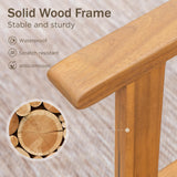 PHI VILLA Outdoor Acacia Wood Dining Chairs Set of 4, Armchairs with Strong Wicker Back & Seat, Farmhouse Style Teak Patio Deck Yard Balcony Garden Furniture PHI VILLA