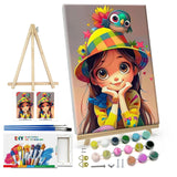 ATDMS Paint by Numbers Kit for Adults with Frame Cartoon Paint by Number with Easel Cartoon Character Adult Paint by Number Kits on Canvas Paint by Number with Frame for Home Wall Decor 8x12 Inch ATDMS