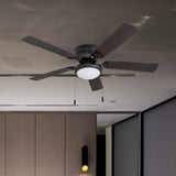 Portage Bay 50251 Hugger 52" Matte Black West Hill Ceiling Fan with Bowl Light Kit Portage Bay