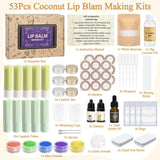 JUYRLE Lip Balm Making Kit- Coconut Lip Gloss Kit with Beeswax, Jojoba Oil, and Coconut Oil for Adults & Girls, Make Your Own Lip Balm– DIY Moisturizing Lip Care JUYRLE