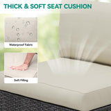 YITAHOME 7 Pieces Outdoor Patio Furniture Set, Sectional Sofa PE Rattan Wicker Conversation Set Outside Couch w/Table and Cushions for Porch Lawn Garden Backyard, Black YITAHOME