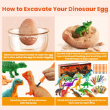 Zippytots Dino Eggs Excavation Dig Kit-12 Unique Dinosaur Eggs with Educational Learning Cards -Easter Eggs STEM Science Activities - Educational Toy Gift for Kids Boys Girls Age 3+ Zippytots