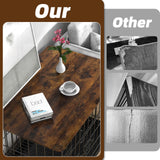 Hoyula Dog Crate Topper Wood 30 Inch Dog Crate Topper Crate Table Topper Dog Kennel Topper for Decorative Dog Crate, Suitable for 30 Inch Wire Dog Crate (Furniture Style, Brown) Hoyula