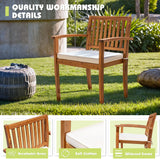 Flamaker 5 Piece Outdoor Dining Set Acacia Wood Patio Table and Chairs with Soft Cushions Patio Furniture for Deck, Backyard, Garden Flamaker