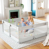 Fodoss Baby Playpen, Playpen for Babies & Toddlers, 47x47 Small Baby Play Pen,Toddler Playpen for Apartment,Play Yard for Baby,Baby Activity Play Fence, Extra Large Baby Playard Fodoss