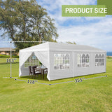 Hnndlra Party Tent 10'x30', Upgraded Galvanized Tents Outdoor Wedding Tent for Parties, Outdoor Carport Party Canopy Tent with 8 Removable Sidewalls, for Wedding Birthday Graduation Event Hnndlra