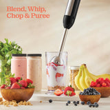 Powerful Immersion Blender, Electric Hand Blender 500 Watt with Turbo Mode, Detachable Base. Handheld Kitchen Gadget Blender Stick for Soup, Smoothie, Puree, Baby Food, 304 Stainless Steel Blades Peach Street