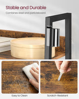 VASAGLE Bookshelf, 5-Tier Narrow Bookcase, Ladder Shelf for Home Office, Living Room, Bedroom, Kitchen, Rustic Brown and Ink Black ULLS067B01 VASAGLE