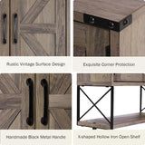 RUSTOWN Farmhouse Medicine Cabinet with 2 Barn Door, Wood Wall Mounted Storage Cabinet with Adjustable Shelf and Towel Bar, 3-Tier Bathroom Cabinet for Bathroom, Living Room(Washed Oak, Medium) RUSTOWN