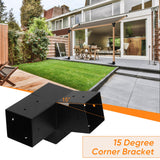 Ejoyous Pergola Bracket Kit, 3 Way 15 Degree Pergola Mounting Bracket Kit for 4x4in Lumber Wood Posts, Metal Gazebo Post Base Support Bracket for Pergolas Gardens Patio Ejoyous