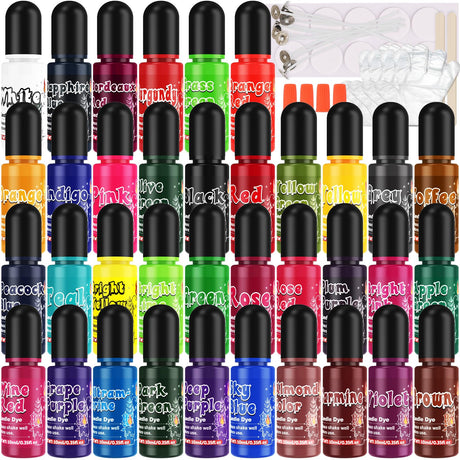 Candle Dye - 36 Vivid Colors Candle Making Supplies, High Concentration Liquid Oil-Based Color Dye for Soy Gel Wax, Beeswax, Halloween Deacoraing Candles Crafts Making - 10ml Candle Aider