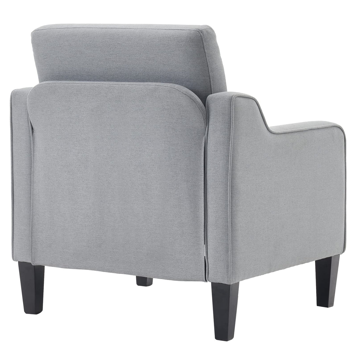 VINGLI Mid Century Modern Accent Chair,Light Grey Fabric Chairs for Living Room Upholstered Armchair with Scooped Arms for Bedroom,Apartment,Studio,Office,Waiting Room VINGLI