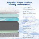 Mattress King 16 Inch with Luxurious Ice Silk Cover,Premier Cool Green Tea/Gel Plush Soft Memory Foam Mattress,Two Side Extra Firm Mattress for Side Sleeper/Back Pain,in USA,CertiPUR-US, 80 '' x 76'' WEUP