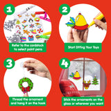 JOYIN Christmas 18 PCS Window Sun Catchers DIY Paint Art and Craft Kit, Make Your Own Window Clings for Christmas Holiday Decorations,Kids Art Project JOYIN