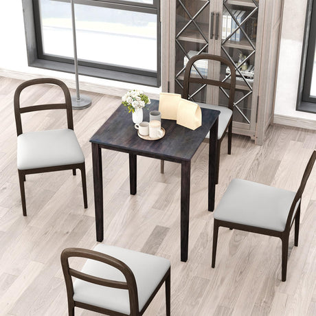 Giantex Square Dining Table with Solid Wood Frame, 220lbs Capacity, 30"x30"x36" Kitchen Table for 4-Person, Counter Height Bar Tables for Small Space, Dining Room, Living Room, Pub, Apartment, Grey Giantex
