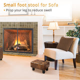 LUE BONA Small Tufted Foot Stool, Yellowish Brown Rivet Faux Leather Footrest with Plastic Legs, 9''H, Rectangle Foot Stools for Adult with Non-Slip Pads, Sofa Footstool for Living Room, Couch LUE BONA