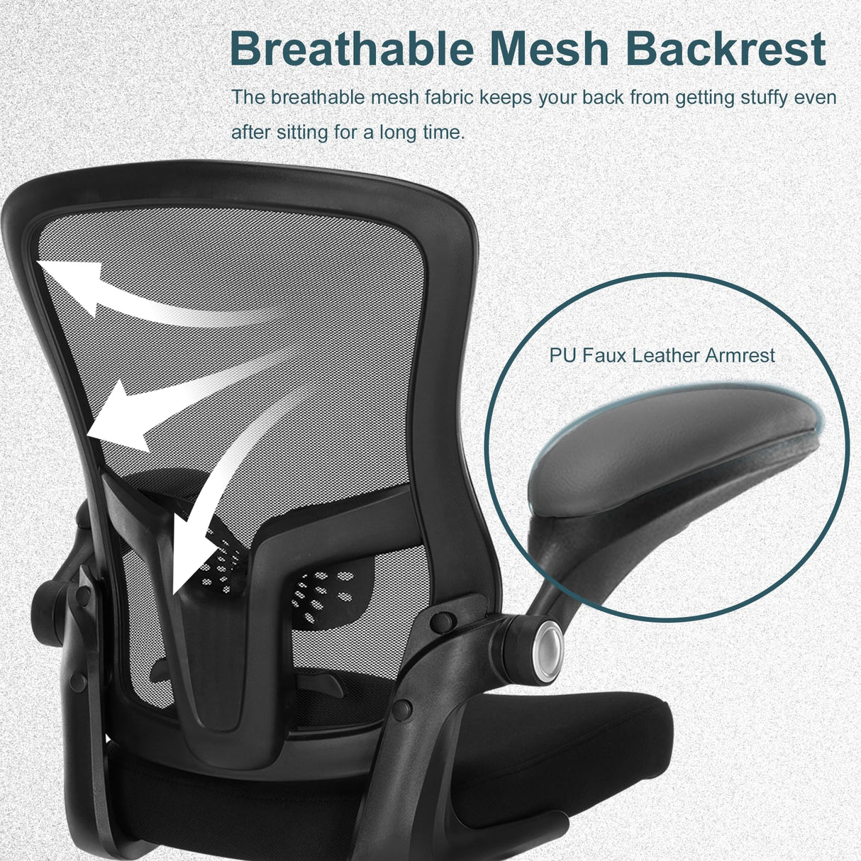 Luckyear Drafting Chair,Ergonomic Tall Office Chairs,Standing Desk Chair with Adjuatable Height,Breathable Mesh High Chair with Foot Rest,Stool Chair with Flip up Arms,Counter Height Chairs,Black Luckyear