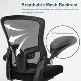 Luckyear Drafting Chair,Ergonomic Tall Office Chairs,Standing Desk Chair with Adjuatable Height,Breathable Mesh High Chair with Foot Rest,Stool Chair with Flip up Arms,Counter Height Chairs,Black Luckyear