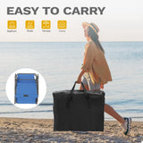 DWVO Patio Lounge Chair, Portable Recliner Lounge Chair Folding Camping Cot, Reclining Chairse Lounge 5 Posistion Adjustable w/Head Pillow & Portable Handbag for Camping, Pool, Beach and Patio, Blue DWVO