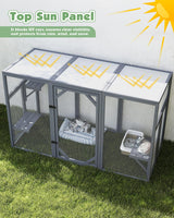 COZIVVOVV Outdoor Cat House, 71" Catio Outdoor Cat Enclosure, Large Cat Houses & Condos, Cattio for Apartment Balcony, Window Cat Cage Weatherproof, Grey COZIVVOVV