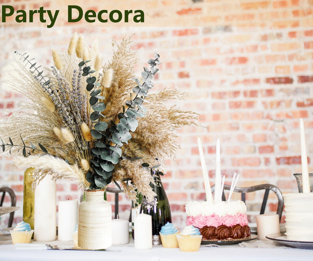 Green Pampas Grass Boho Bouquet – Exquisite Lavender and Eucalyptus Dried Flower Arrangements for Western Boho Decor – Rustic Flowers for Your Bohemian Home, Bedroom, and Wedding Table Décor YOJOYI