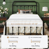 SHA CERLIN Twin Size Metal Platform Bed Frame with Victorian Style Iron-Art Headboard and Footboard, Easy Assembly, Under Bed Storage, No Box Spring Required, Black SHA CERLIN